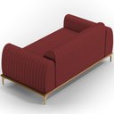 Ver imagem 6 de Sofá 3 Lugares para Sala de Estar Molino 180 Cm D02 Pés D'ouro Veludo Marsala C-278 - Lyam Decor
