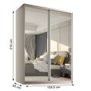 Ver imagem 4 de Guarda Roupa Solteiro com Espelho 2 Portas em BP Belluno 