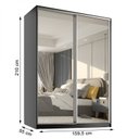 Ver imagem 4 de Guarda Roupa Solteiro com Espelho 2 Portas em BP Belluno