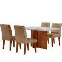 Ver imagem 6 de Mesa Olimpia 120 Mdf Vidro Canto Copo 4 Cadeiras Grecia