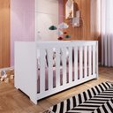 Ver imagem 6 de Conjunto Quarto Infantil com Berço 3 em 1, Cômoda 2 Gavetas 1 Nicho e Guarda-Roupas 