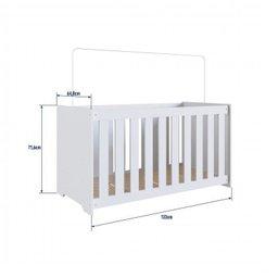 Conjunto Quarto Infantil com Berço 3 em 1, Cômoda 2 Gavetas 1 Nicho e Guarda-Roupas  - 4