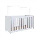 Ver imagem 3 de Conjunto Quarto Infantil com Berço 3 em 1, Cômoda 2 Gavetas 1 Nicho e Guarda-Roupas 