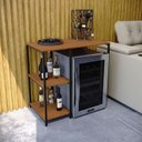 Ver imagem 1 de Mesa com 2 Prateleiras Kappesberg Crome Industrial Marrom/Canela/Preto Fosco