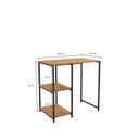 Ver imagem 3 de Mesa com 2 Prateleiras Kappesberg Crome Industrial Marrom/Canela/Preto Fosco