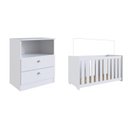 Ver imagem 2 de Conjunto para Quarto de Bebê com Berço e Cômoda Aconchego Branco