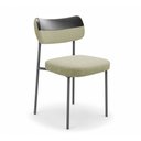 Ver imagem 1 de Kit 2 Cadeiras Sala de Jantar Lisa Pés Preto Linho/PU Bege/Preto m² - Monari Design