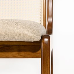 Banqueta Lisboa Encosto com Tela Sintética Estofado Creme - 10