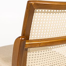 Banqueta Lisboa Encosto com Tela Sintética Estofado Creme - 7