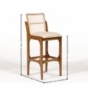 Ver imagem 5 de Banqueta Lisboa Encosto com Tela Sintética Estofado Creme