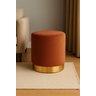 Puff com Rodape Dourado Terracota/cobre Veludo - 1