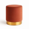 Puff com Rodape Dourado Terracota/cobre Veludo - 2