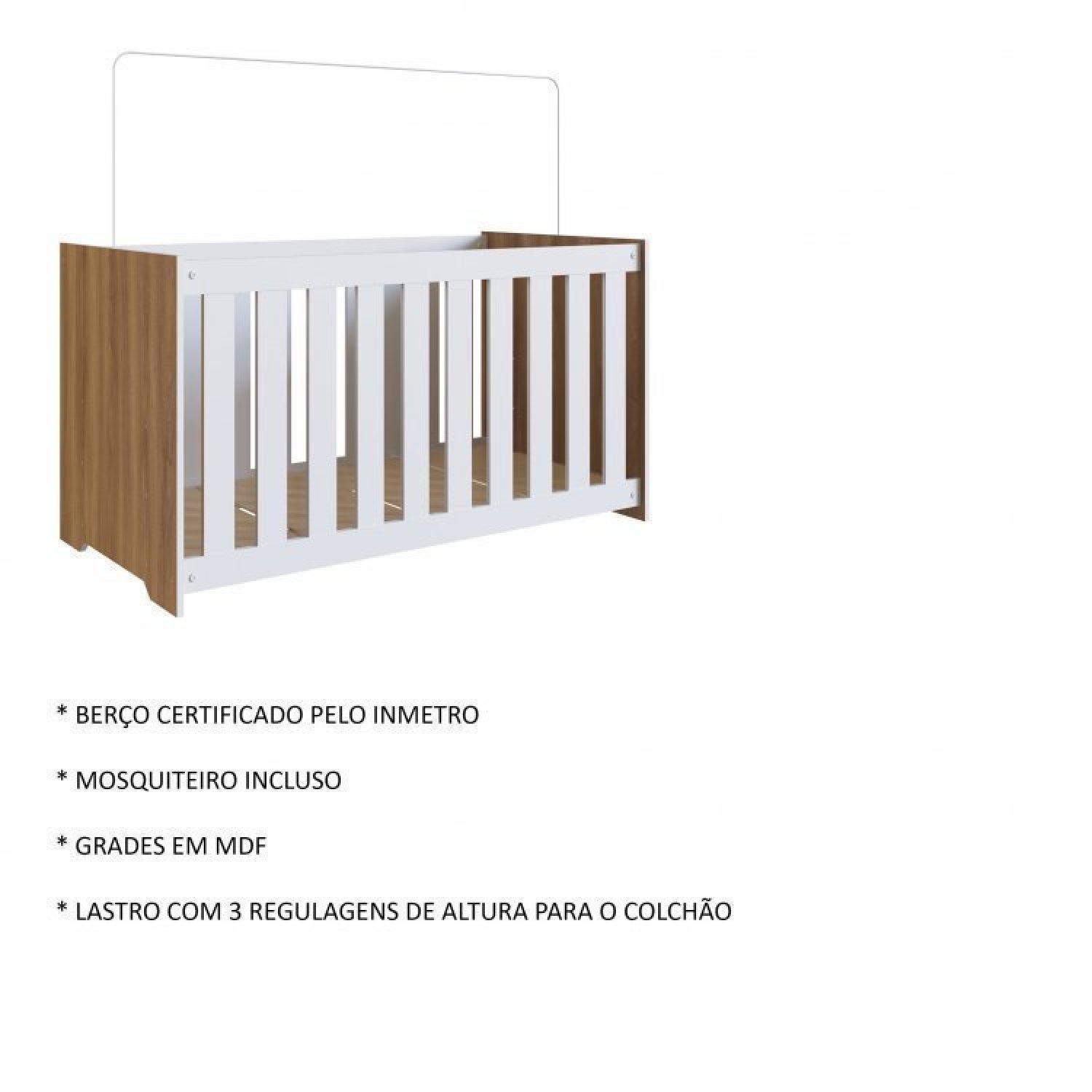 Conjunto para Quarto de Bebê com Berço Moisés e Cômoda 2 Gavetas Aconchego  - 3