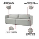 Ver imagem 3 de Sofá 3 Lugares Orgânico 180 Cm Helio em Madeira Bouclê K01 - D’Rossi