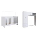Ver imagem 2 de Quarto de Bebê com Guarda-Roupas e Berço 3 em 1 com Colchão
