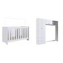 Ver imagem 2 de Quarto de Bebê com Guarda-Roupas e Berço 3 em 1 com Colchão 