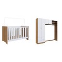 Ver imagem 2 de Quarto de Bebê com Guarda-Roupa e Berço 3 em 1 com Colchão
