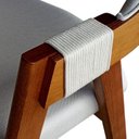 Ver imagem 4 de Kit 4 Poltronas Lux Tecido Linho Marfim Elegante Encosto em Madeira Tauari Trabalho Manual com Corda