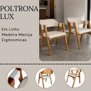 Ver imagem 5 de Kit 4 Poltronas Lux Tecido Linho Marfim Elegante Encosto em Madeira Tauari Trabalho Manual com Corda