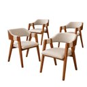 Ver imagem 2 de Kit 4 Poltronas Lux Tecido Linho Marfim Elegante Encosto em Madeira Tauari Trabalho Manual com Corda