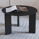 Ver imagem 2 de Mesa de Centro para Sala de Estar Pés Madeira Alta Bulat A03 Nero Preto - Lyam Decor