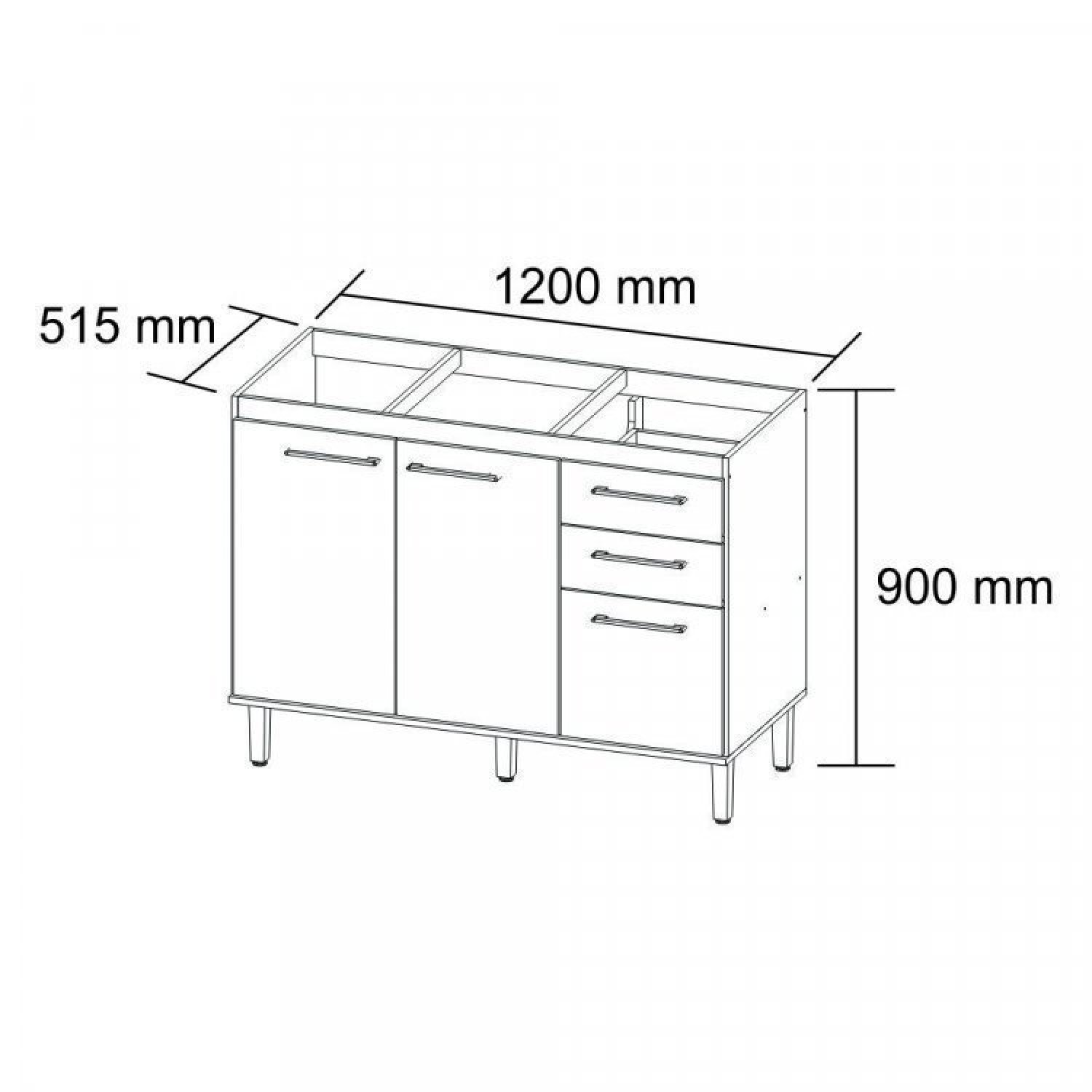 Cozinha Compacta 4 Peças 2 Aéreos e 2 Balcões Gaia  - 6