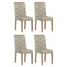Conjunto 4 Cadeiras Caroline Ypê/veludo Nude - New Ceval - 1