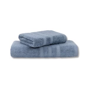 Jogo de Toalha 2 Peças - Banho + Rosto - Vanilla - Super Soft - 100% Algodão - Buddemeyer Cor: Azul 