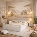 Ver imagem 1 de Cama Casal Montessoriana Baixa para Quarto Infantil com Proteção Lateral em Mdf