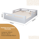 Ver imagem 5 de Cama Casal Montessoriana Baixa para Quarto Infantil com Proteção Lateral em Mdf