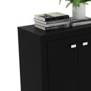 Ver imagem 3 de Balcão Escritório Com 2 Portas Multimóveis Vcr25013 Preto Preto