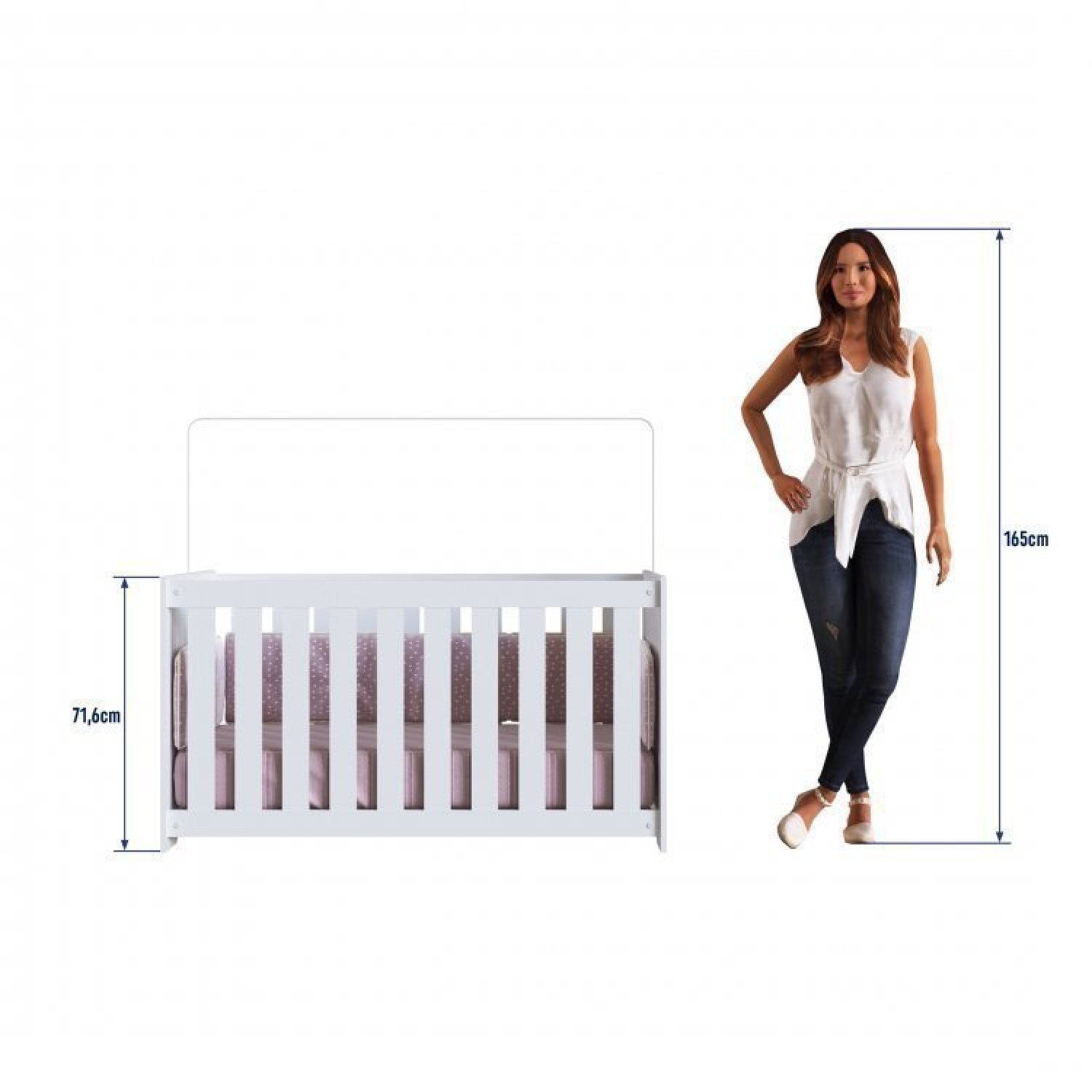 Conjunto para Quarto de Bebê com Berço 3 em 1, Cômoda e Guarda-Roupas  - 4