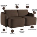 Ver imagem 4 de Sofá Cama para Sala de Estar 2 Lugares 176cm Montserrat K01 Veludo Marrom - Lyam Decor