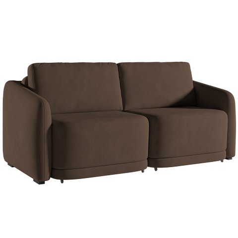 Sofá Cama para Sala de Estar 2 Lugares 176cm Montserrat K01 Veludo Marrom - Lyam Decor