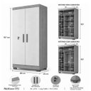 Ver imagem 5 de Armário Multiuso Itu 2 Portas Puxador MDF Pés em Madeira:Cinamomo Off White