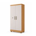 Ver imagem 1 de Armário Multiuso Itu 2 Portas Puxador MDF Pés em Madeira:Cinamomo Off White