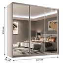 Ver imagem 5 de Guarda Roupa Casal com Espelho 3 Portas em BP Belluno 