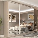 Ver imagem 1 de Guarda Roupa Casal com Espelho 3 Portas em BP Belluno 