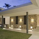 Ver imagem 3 de Arandela Luminaria Parede 8W 8 Fachos Iluminaçao Externa Casa Garagem Rua Jardim Muro Luz Led Morna 