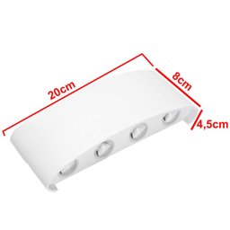 Arandela Luminaria Parede 8W 8 Fachos Iluminaçao Externa Casa Garagem Rua Jardim Muro Luz Led Morna  - 4