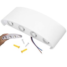 Arandela Luminaria Parede 8W 8 Fachos Iluminaçao Externa Casa Garagem Rua Jardim Muro Luz Led Morna  - 5