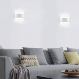 Arandela Luminaria Parede 8W 8 Fachos Iluminaçao Externa Casa Garagem Rua Jardim Muro Luz Led Morna  - 8