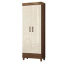 Ver imagem 5 de Guarda Roupa Casal 6 Portas com Pés Fit e Armário Multiuso Fit Jequitibá Off White Acetinado - Santo