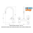 Ver imagem 2 de Misturador de Mesa para Cozinha Bica Móvel Duna Clássica Cromado Deca - 1256C64 1256.C64