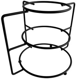 Porta Pratos 3 Níveis Suporte Organizador de Armário de Canto Preto Fosco - 5