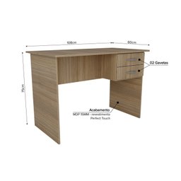 Escrivaninha 2 Gavetas Vitória DRD Móveis - 4