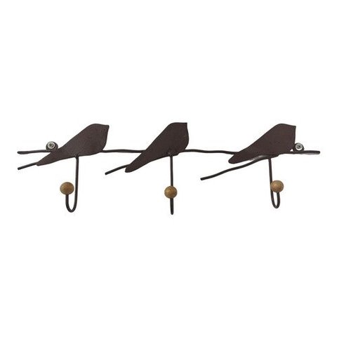 Decoração Cabideiro De Parede Em Ferro Rústico - 3 Ganchos