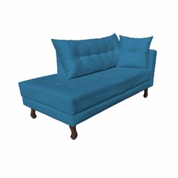 Divã Recamier Troya 2,00 Cm Lado Direito Suede Azul Marinho - 3