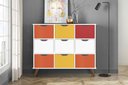 Ver imagem 1 de Nicho Organizador Retro Branco com 9 Gavetas Branco/Colorida 108 x 92,5cm - FdECOR