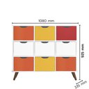 Ver imagem 2 de Nicho Organizador Retro Branco com 9 Gavetas Branco/Colorida 108 x 92,5cm - FdECOR